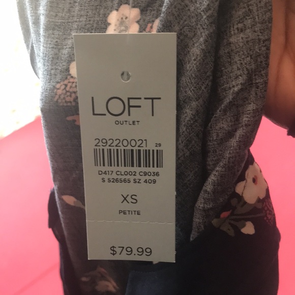NWT LOFT OUTLET BOUQUET ROLL SLEEVE SHIRTDRESS - Picture 5 of 7